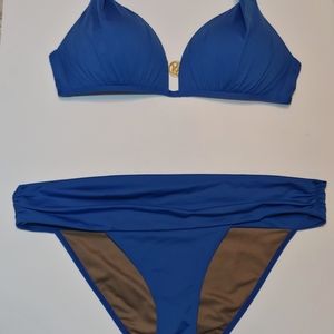 Victoria Secret 2 Piece Swimsuit Bikini Blue M/L